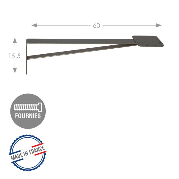 Equerre LOUIS MOULIN anthracite pour fixation Girouette en façade