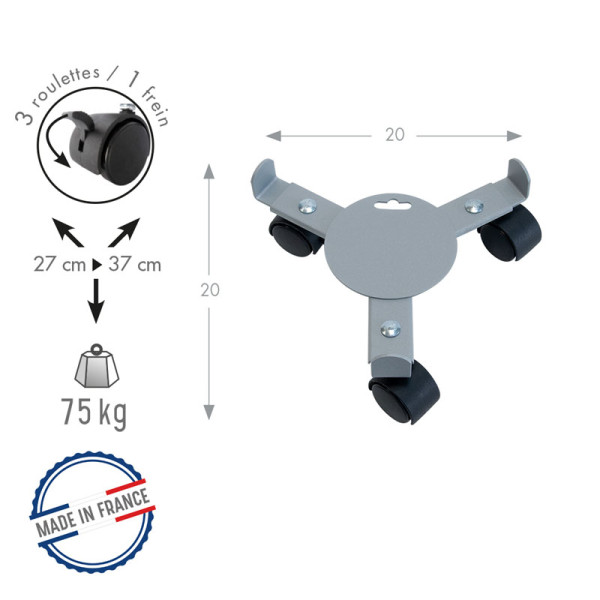 Roule-plantes LOUIS MOULIN extensible 27-37cm gris alu