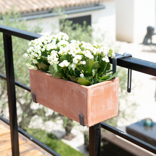 Lot de 2 supports de jardinière LOUIS MOULIN réglables 16 à 26cm fer plat anthracite