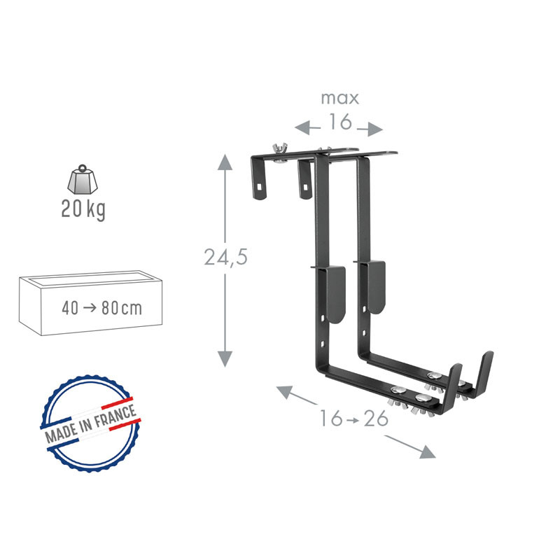 Supporto Per Fioriera Louis Moulin In Ardesia: Regolabile E Robusto, 35x32 Cm, Fino A 20 Kg! - 4