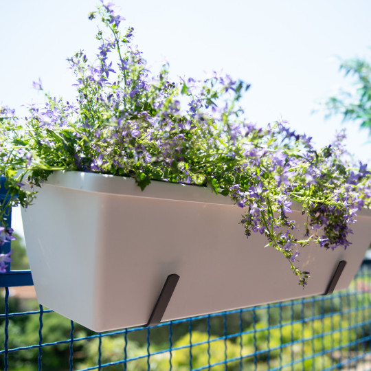 Lot de 2 supports de jardinière LOUIS MOULIN à fixations réglables 18cm fer plat anthracite