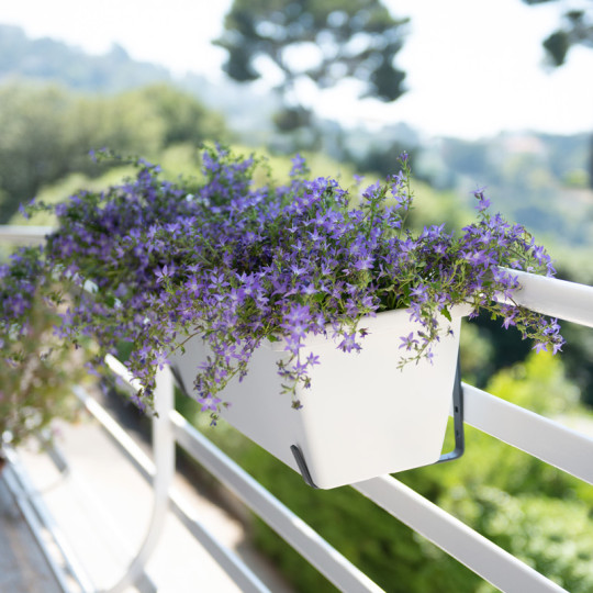 Lot de 2 supports de jardinière LOUIS MOULIN à crochet fer plat modulable 18cm anthracite