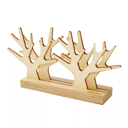 4 dessous de verre avec base REINE MERE Sous-bois en hêtre multiplis