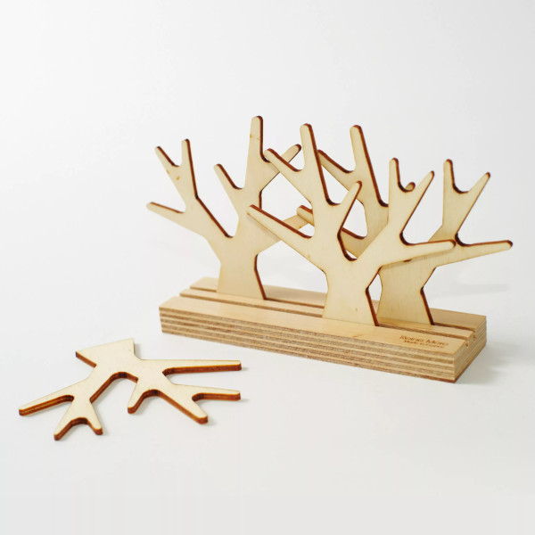 4 dessous de verre avec base REINE MERE Sous-bois en hêtre multiplis