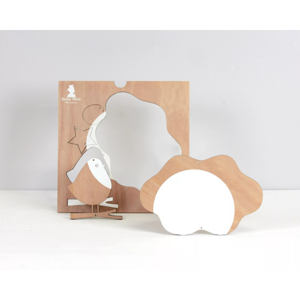 Mobile pour bébé en bois nuage et petite oiseau