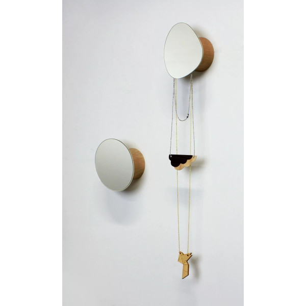 Patère miroir REINE MERE bolet grand modèle