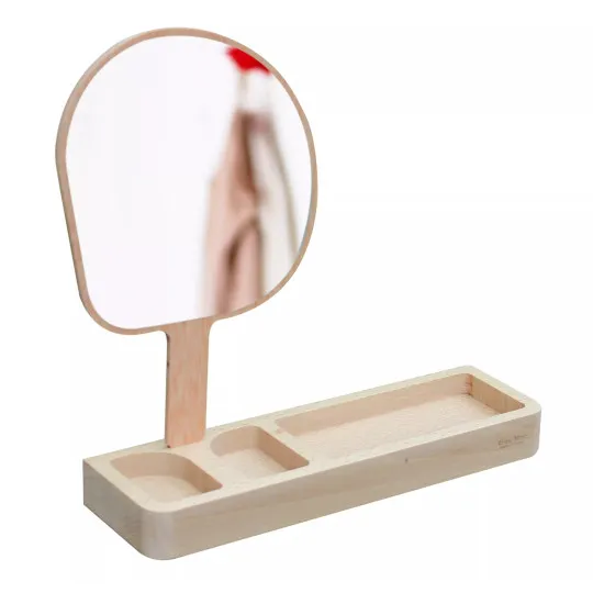 Miroir et vide-poches REINE MERE Kagami en hêtre
