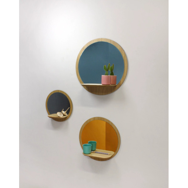 Miroir avec tablette REINE MERE Sunrise petit modèle 30cm