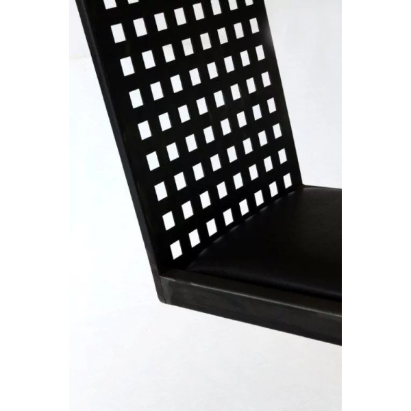 Chaise CLF CREATION Kari noire en métal et cuir