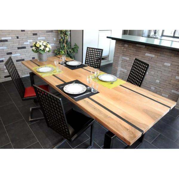 Table de repas CLF CREATION Imja bois et métal 200x85x75cm