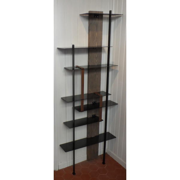 Bibliothèque CLF CREATION Manly en bois et métal 185x170x30cm