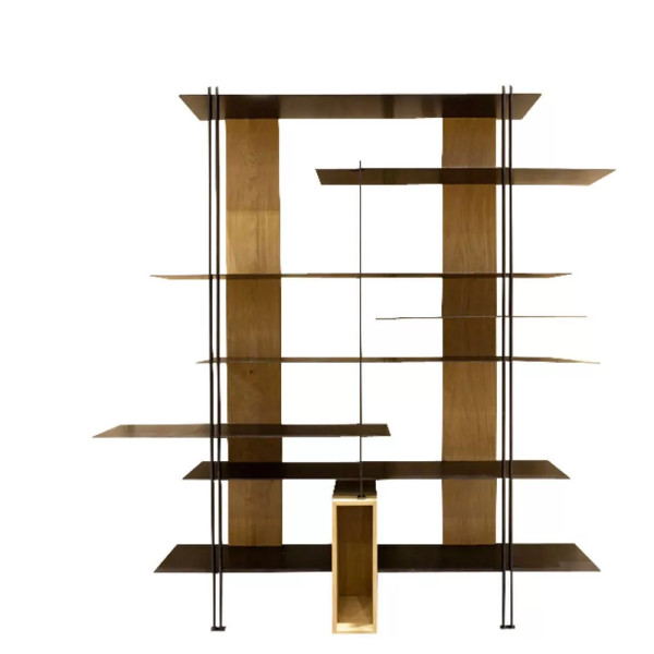 Bibliothèque CLF CREATION Manly en bois et métal 185x170x30cm