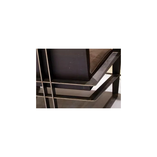 Fauteuil CLF CREATION Lunda en métal et cuir