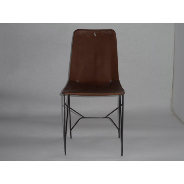 Chaise CLF CREATION Chelan en métal et cuir