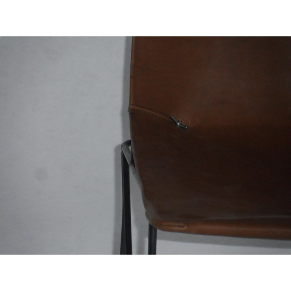 Chaise CLF CREATION Chelan en métal et cuir