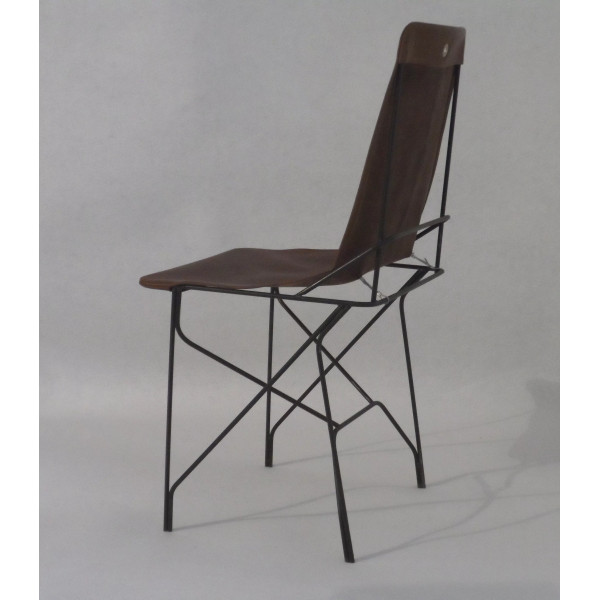 Chaise CLF CREATION Chelan en métal et cuir