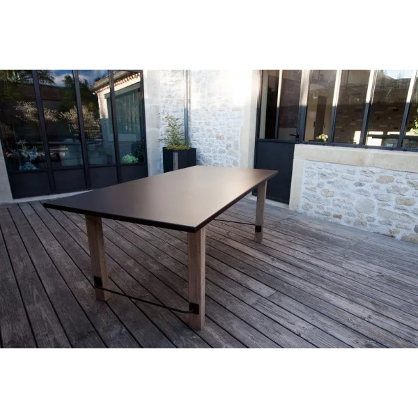 Table de repas CLF CREATION Nor en métal et bois 192x92x75cm
