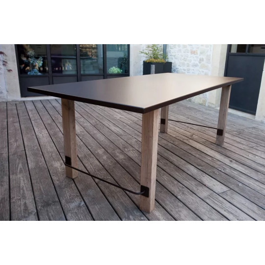 Table de repas CLF CREATION Nor en métal et bois 192x92x75cm
