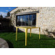 Table de jardin CLF CREATION en métal jaune 120x75x75cm