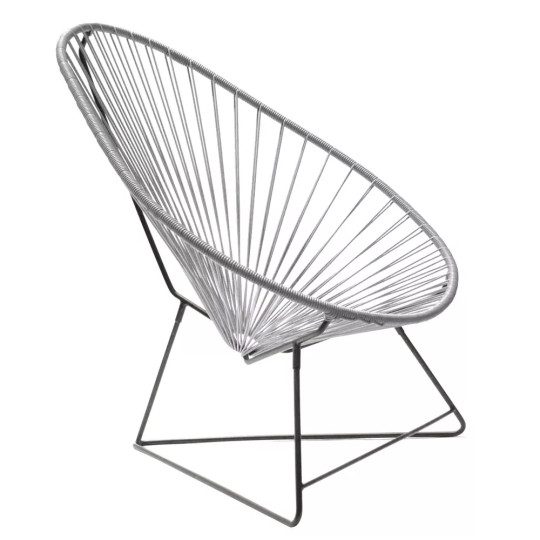 Fauteuil Acapulco gris fer pied noir