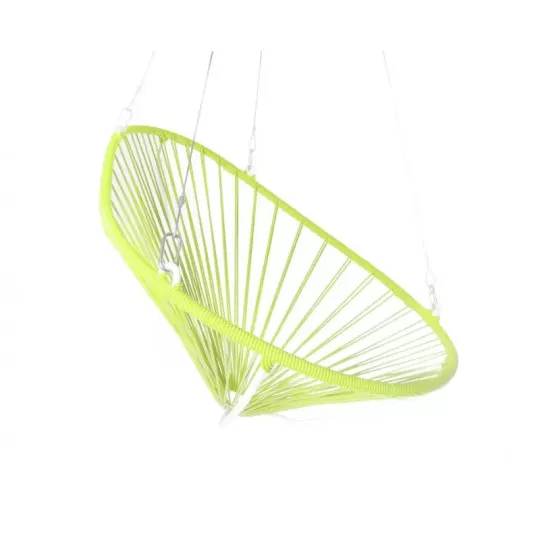 Fauteuil Suspendu vert anis Acapulco structure blanche BOQA