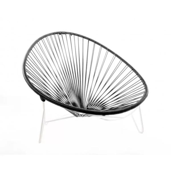 Fauteuil noir Tulum structure blanche Boqa