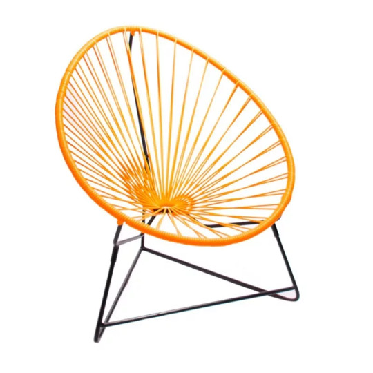 Fauteuil orange Chiquita structure noire pour enfants BOQA