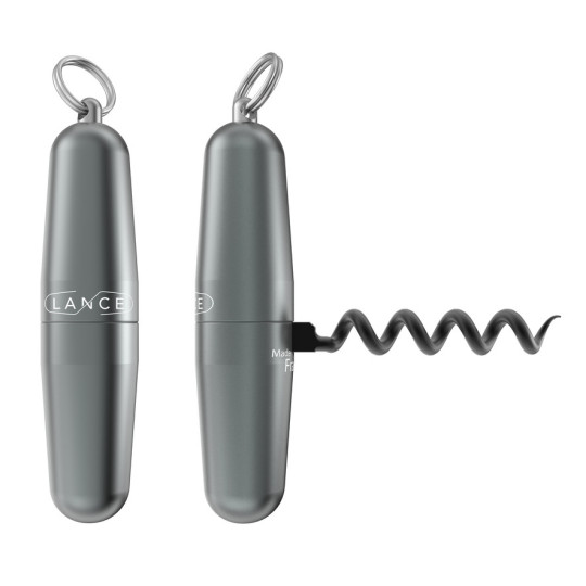 Tire-bouchon LANCE en aluminium avec anneau d'accroche - 11 coloris