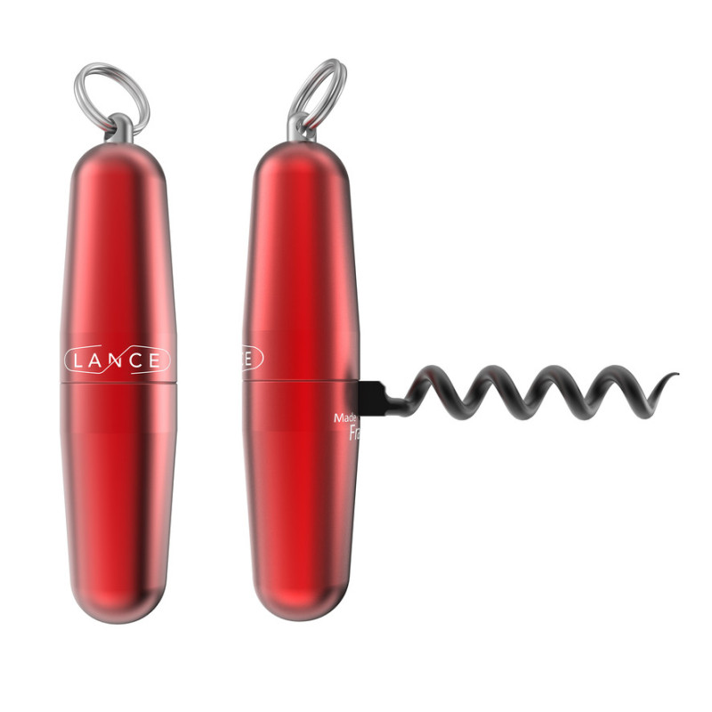 Tirebouchon LANCE en aluminium avec anneau d'accroche 10 coloris — free download