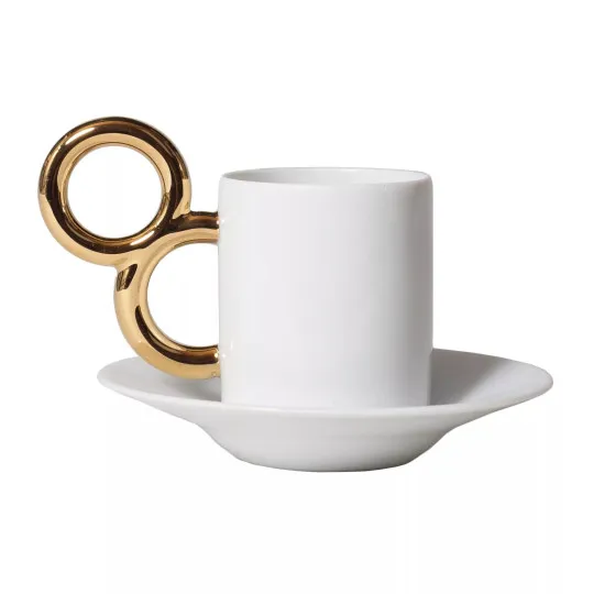 Tasse à Café et sa sous-tasse Manièriste Extranorm - Or
