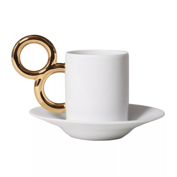 Tasse à Café et sa sous-tasse Manièriste Extranorm - Or