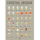 Affiche cocktails vintages La Majorette à Moustache