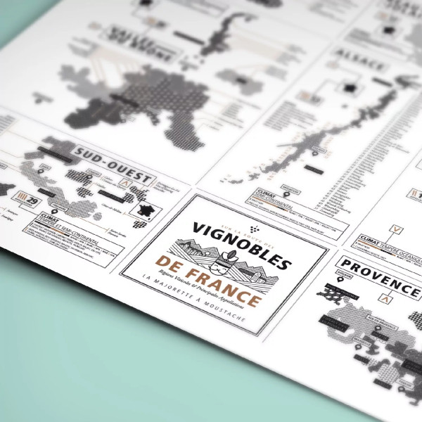 Affiche vignobles Français La majorette à Moustache