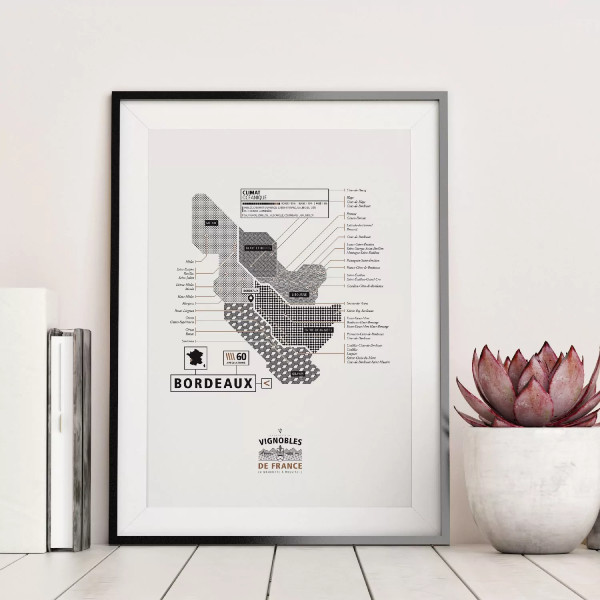 Affiche vin de Bordeaux La majorette à moustache