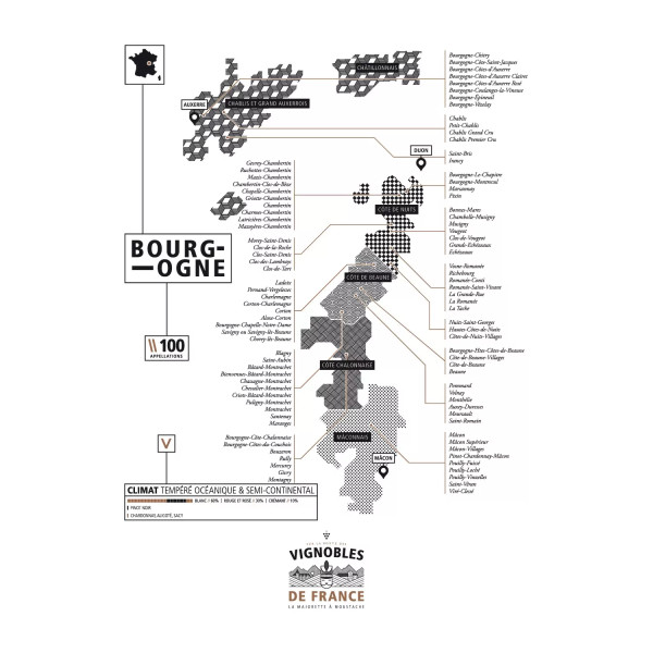 Affiche vins de Bourgogne La majorette à Moustache