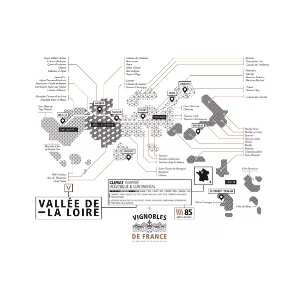 Affiche vins vallée de la Loire La majorette à Moustache