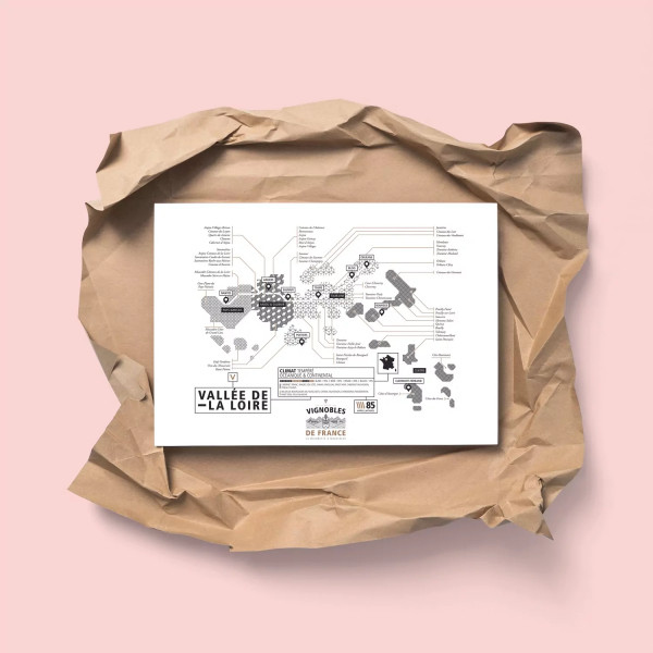 Affiche vins vallée de la Loire La majorette à Moustache