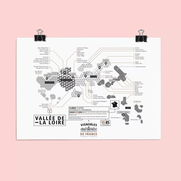 Affiche vins vallée de la Loire La majorette à Moustache