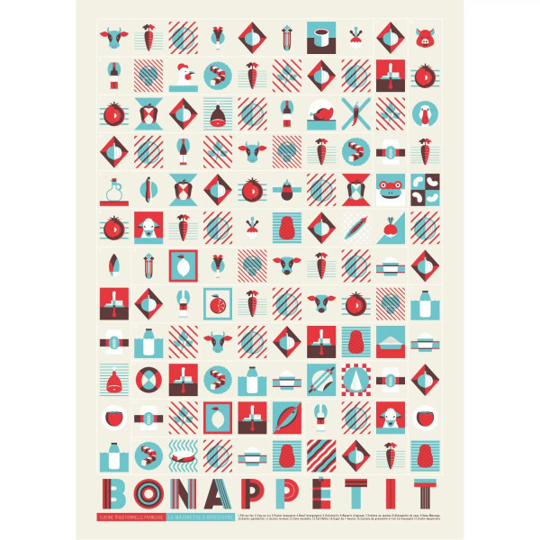 Affiche cuisine Française La Majorette à Moustache