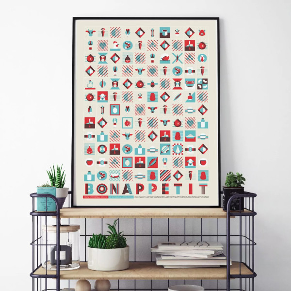 Affiche cuisine Française La Majorette à Moustache