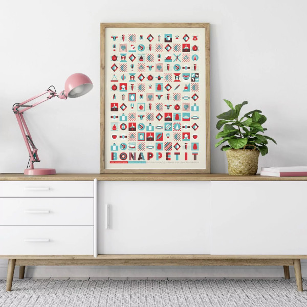 Affiche cuisine Française La Majorette à Moustache