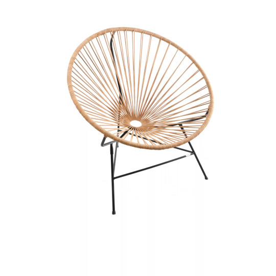 Fauteuil Huatulco jaune impérial structure noire Boqa