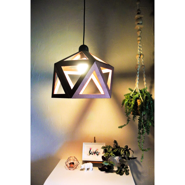 Grande suspension origami cuivre - Leewalia