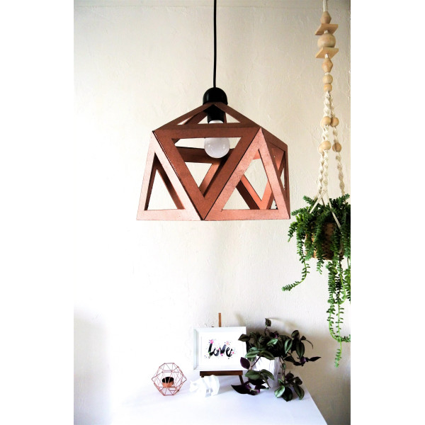 Grande suspension origami cuivre - Leewalia
