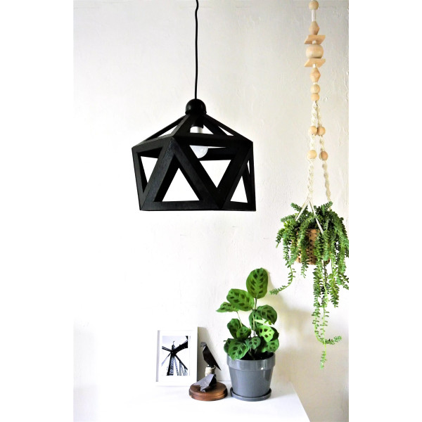 Grande suspension origami noire - Leewalia