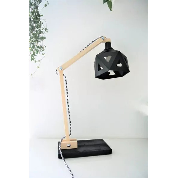 Lampe de bureau origami noire - Leewalia