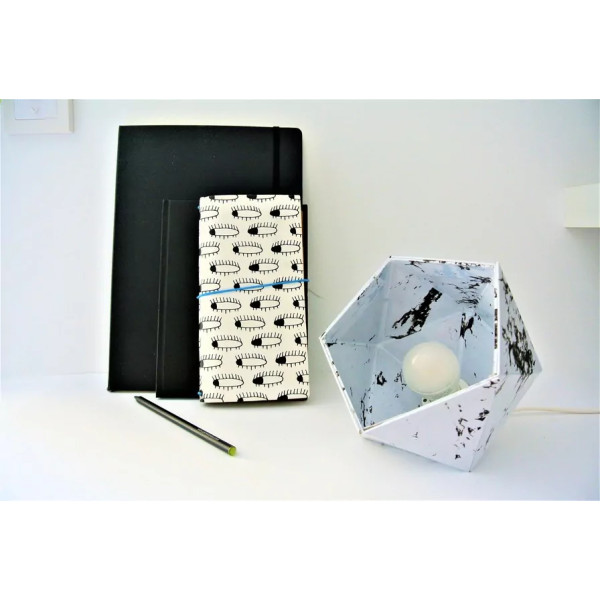 Petite lampe origami vinyle marbre - Leewalia