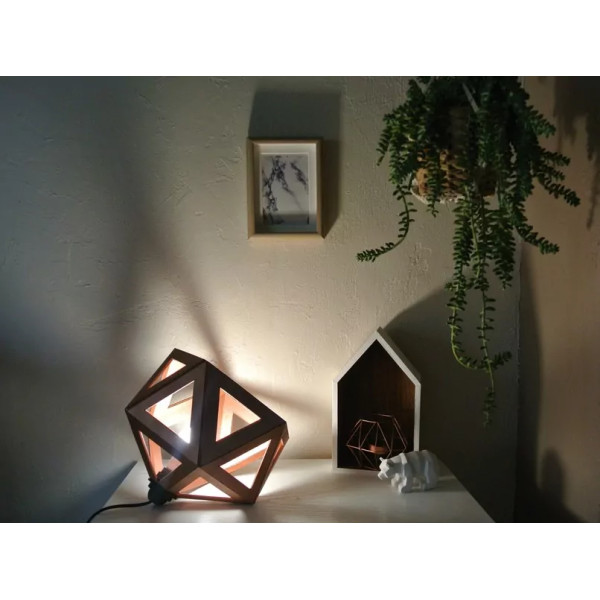 Grande lampe origami cuivre - Leewalia