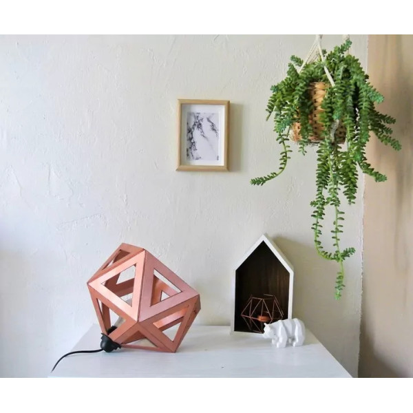 Grande lampe origami cuivre - Leewalia