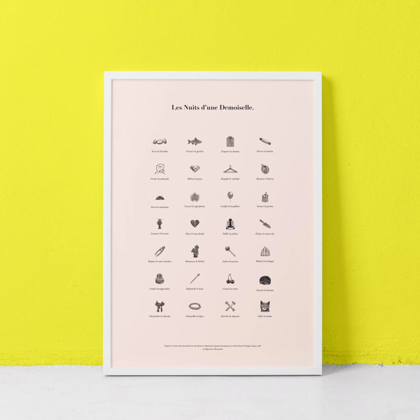 Affiche argot "Les nuits d'une demoiselle" La Majorette à Moustache